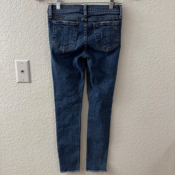 Rag & Bone Distressed The Skinny Jeans In La Paz Wash Size 25 - Picture 5 of 9